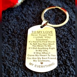 ⭐To My Love Never Forget That I Love You, Silver Keychain NEW
